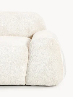 Divano 2 posti con chaise longue in teddy bouclé Wolke