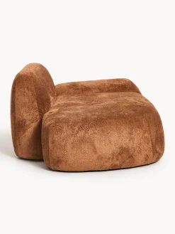 Divano 2 posti con chaise longue in teddy bouclé Wolke
