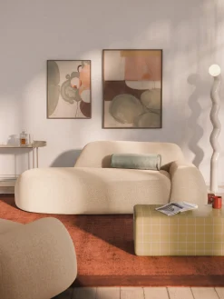 Divano 2 posti in bouclé con chaise longue Wolke