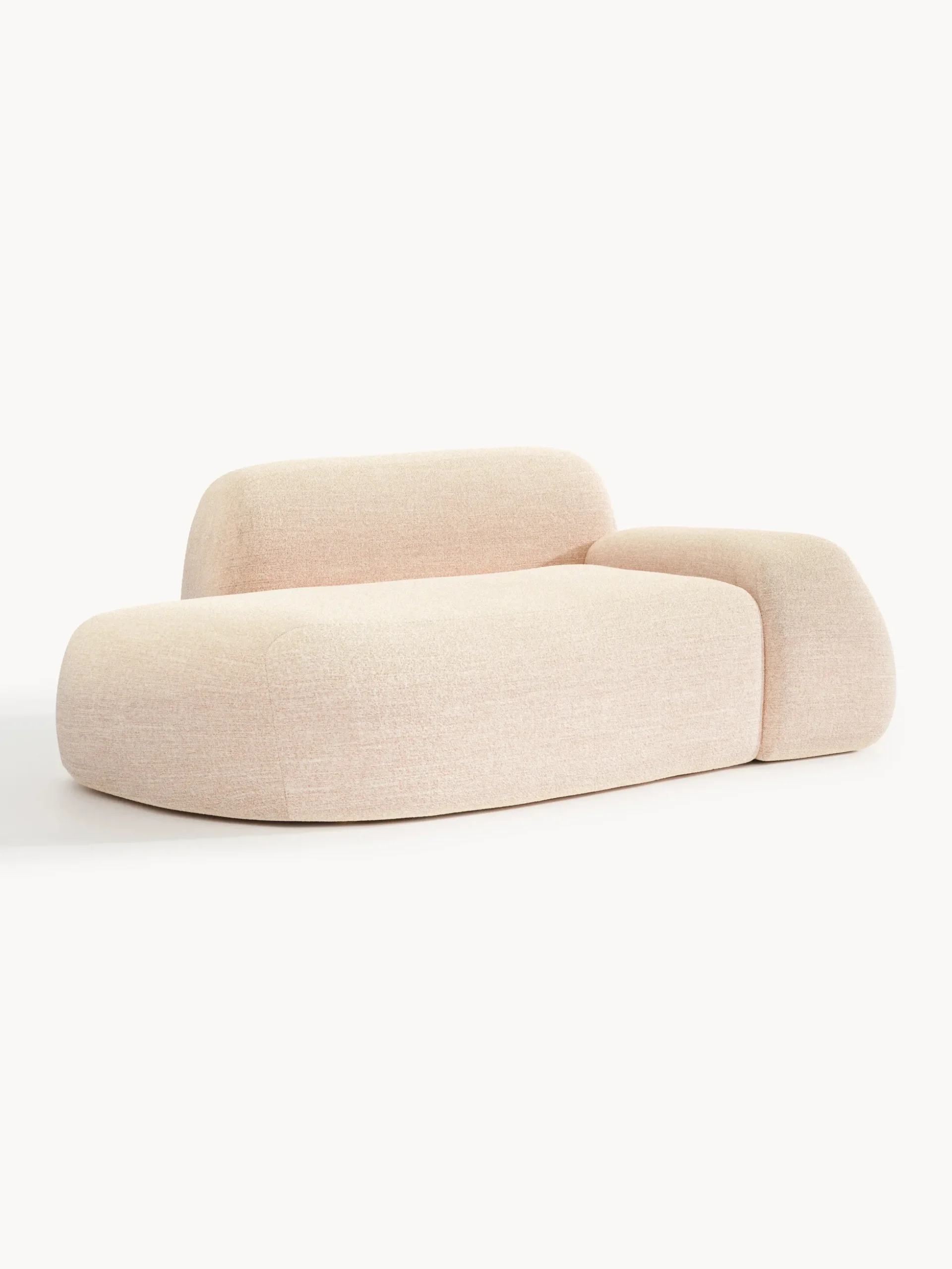 Divano 2 posti in bouclé con chaise longue Wolke