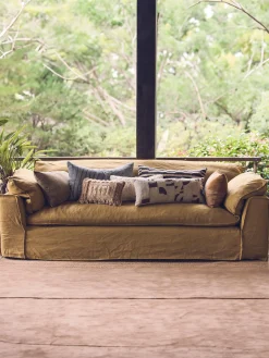 Divano 3 posti in lino Nomad, 244 cm