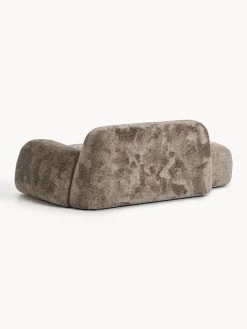 Divano 2 posti in teddy bouclé con chaise longue Wolke
