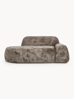 Divano 2 posti in teddy bouclé con chaise longue Wolke