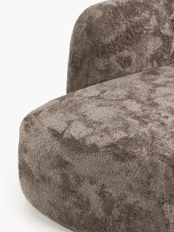 Divano 2 posti in teddy bouclé con chaise longue Wolke