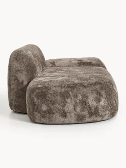 Divano 2 posti in teddy bouclé con chaise longue Wolke