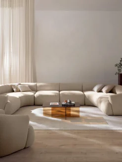 Divano XL componibile in bouclé Sofia