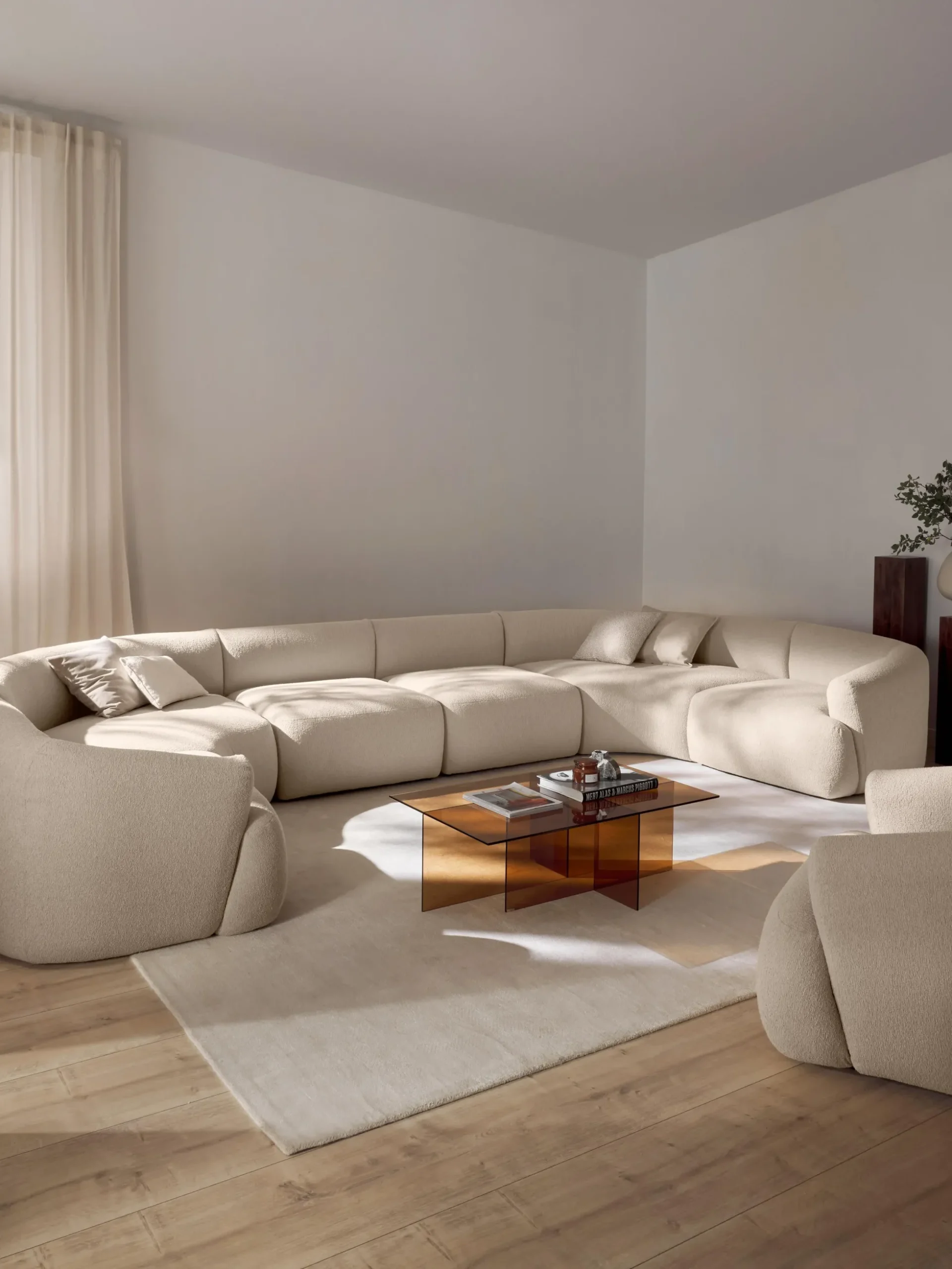Divano XL componibile in bouclé Sofia