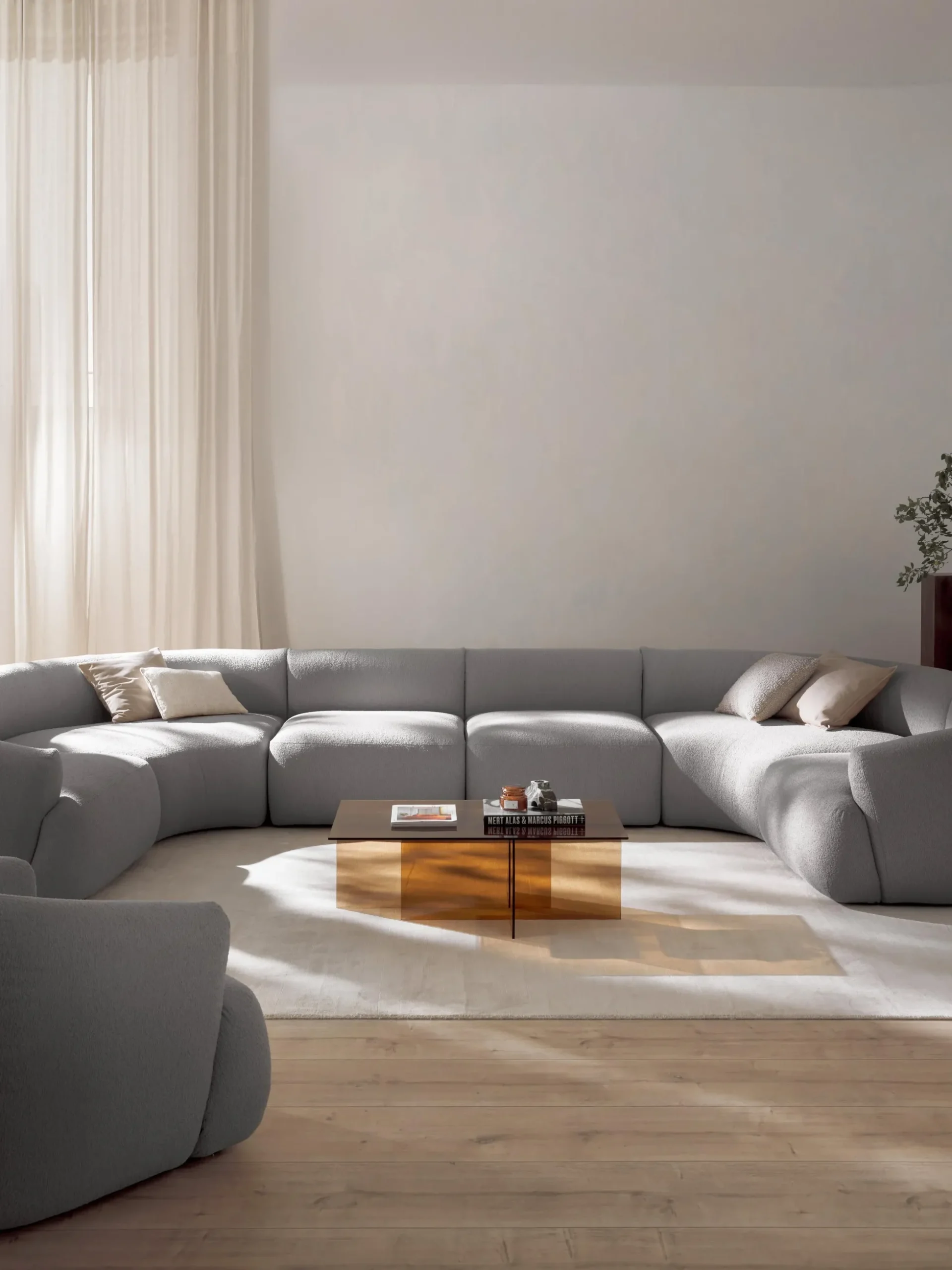 Divano XL componibile in bouclé Sofia