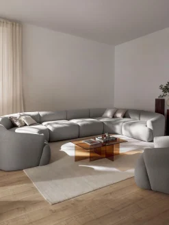 Divano XL componibile in bouclé Sofia