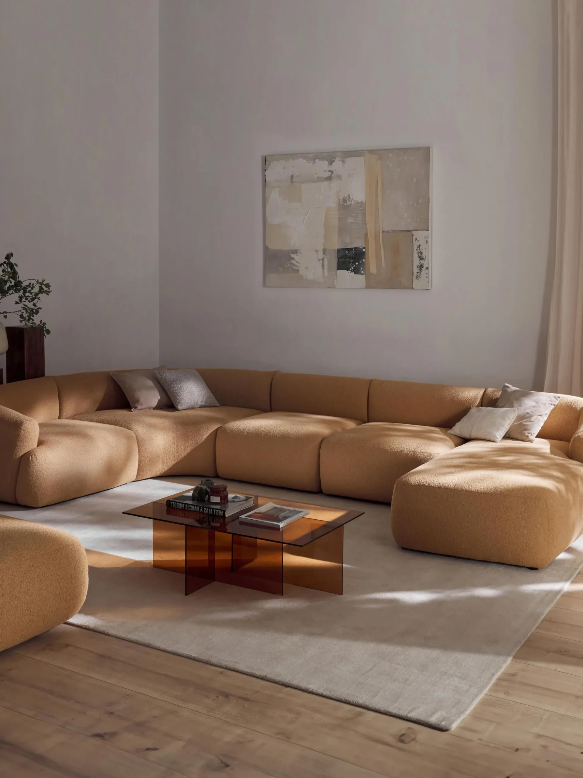 Divano XL componibile in bouclé Sofia