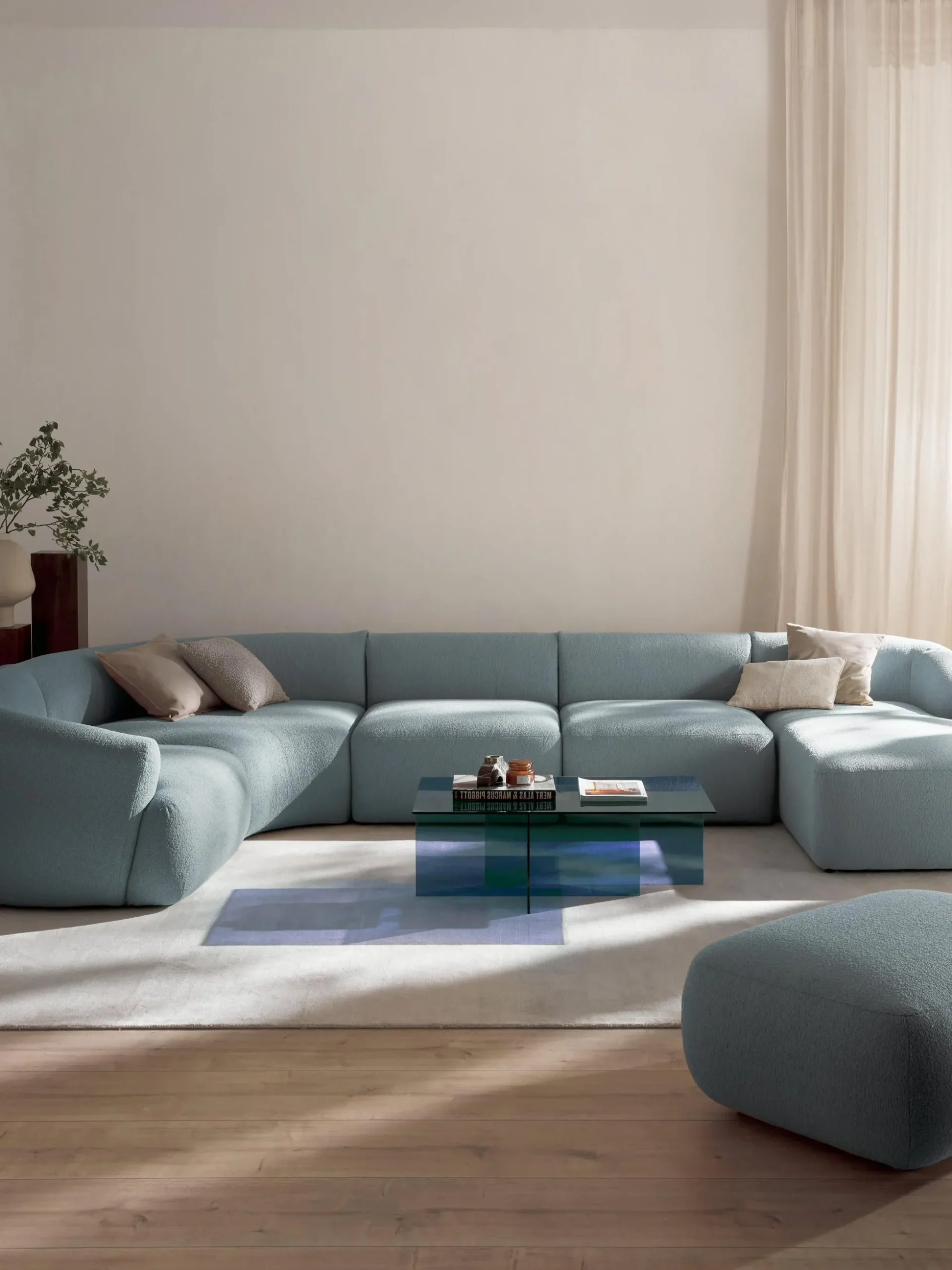 Divano XL componibile in bouclé Sofia
