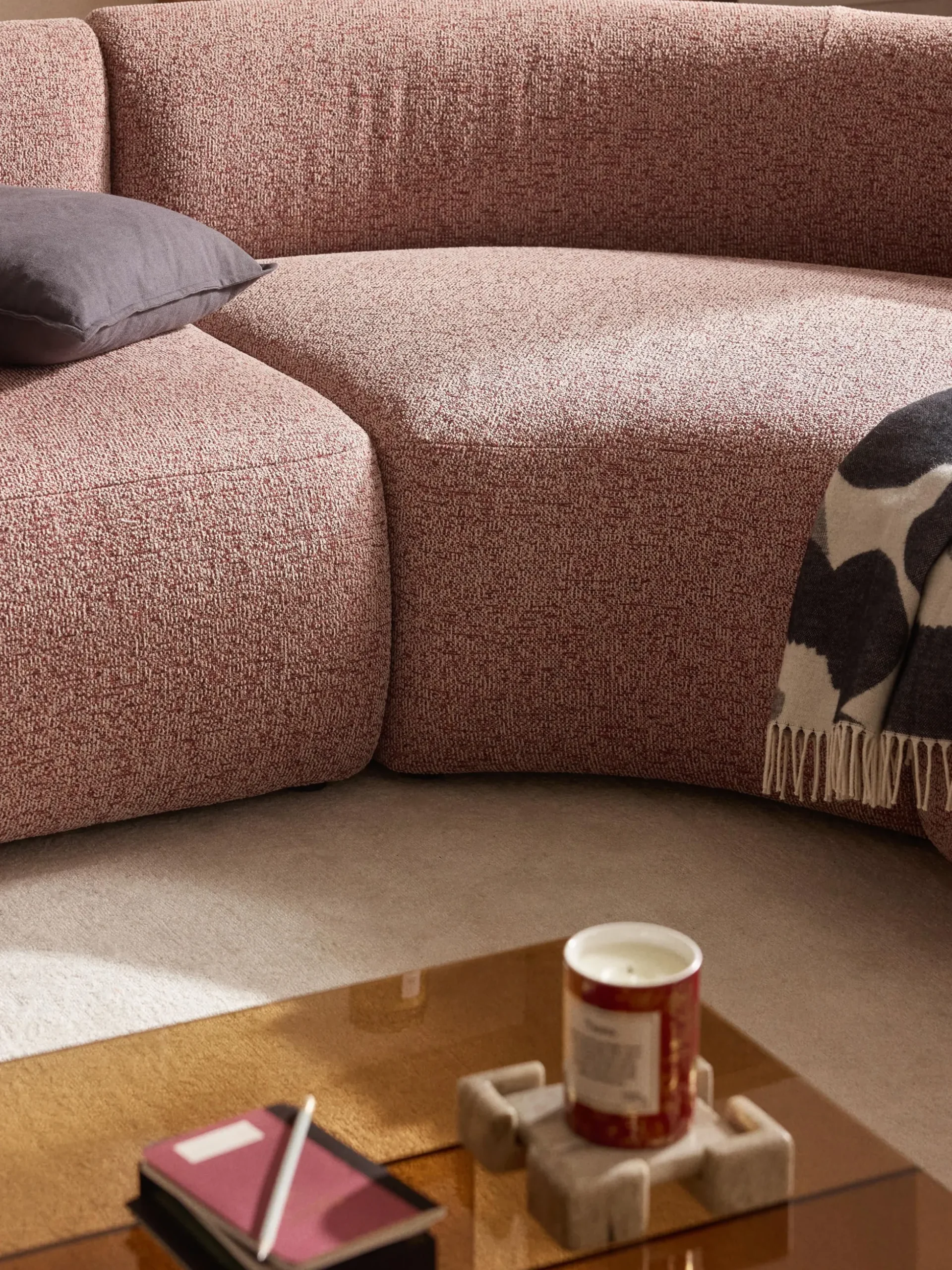 Divano XL componibile in bouclé Sofia