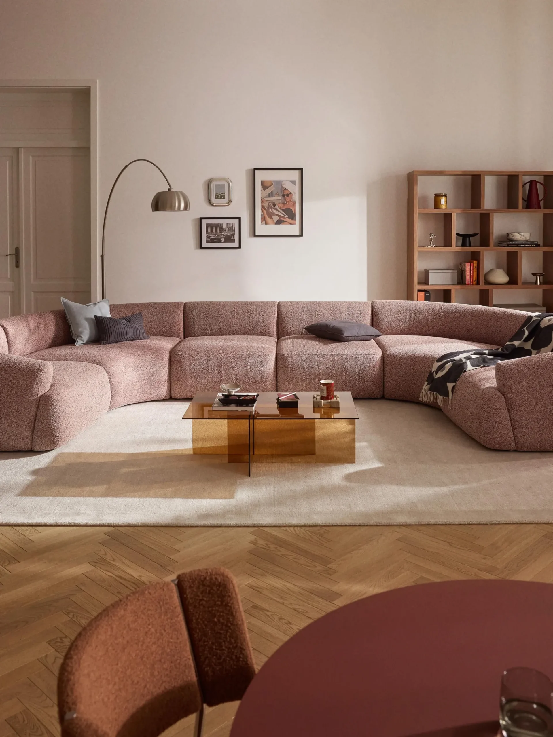 Divano XL componibile in bouclé Sofia