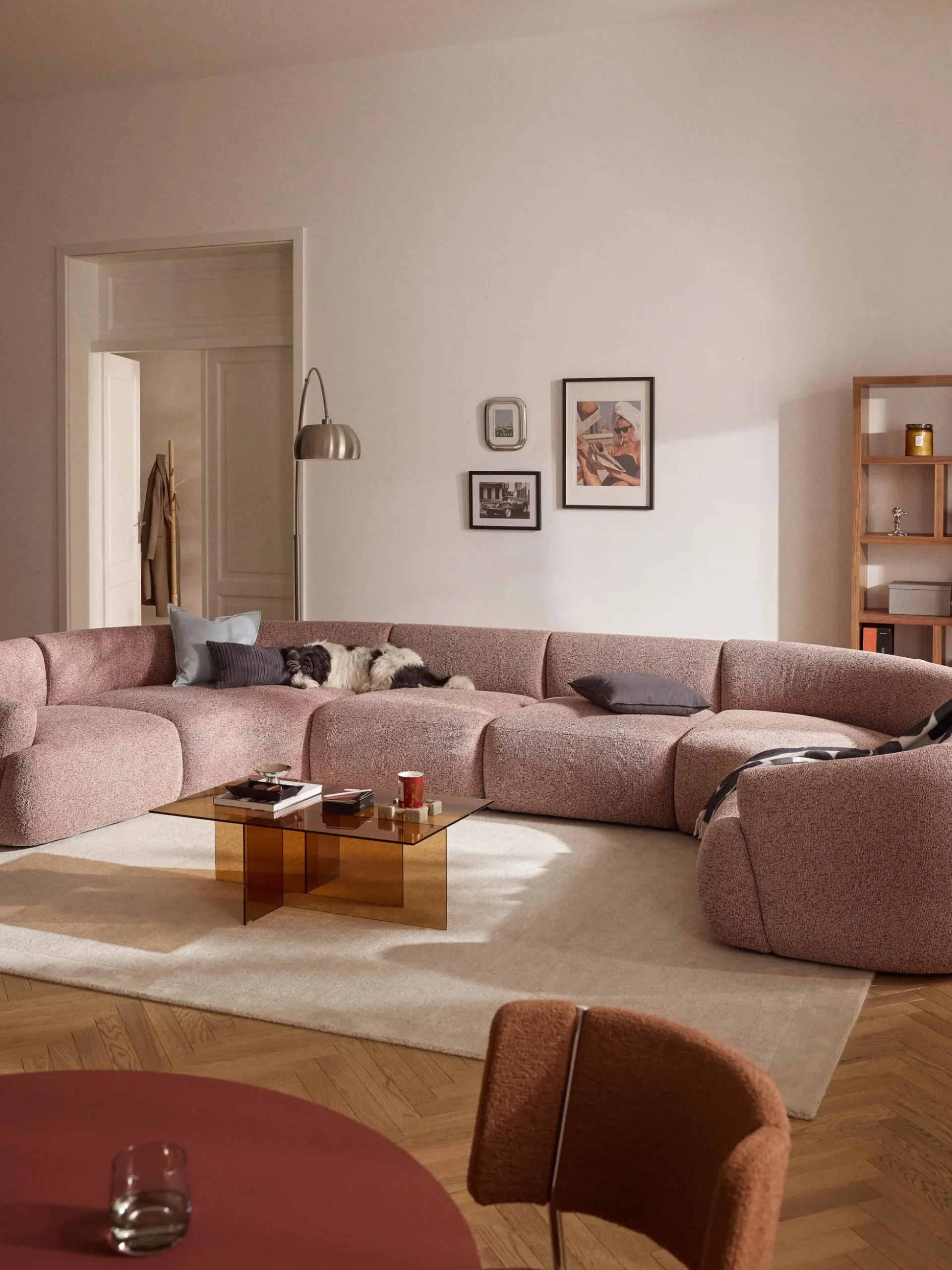 Divano XL componibile in bouclé Sofia