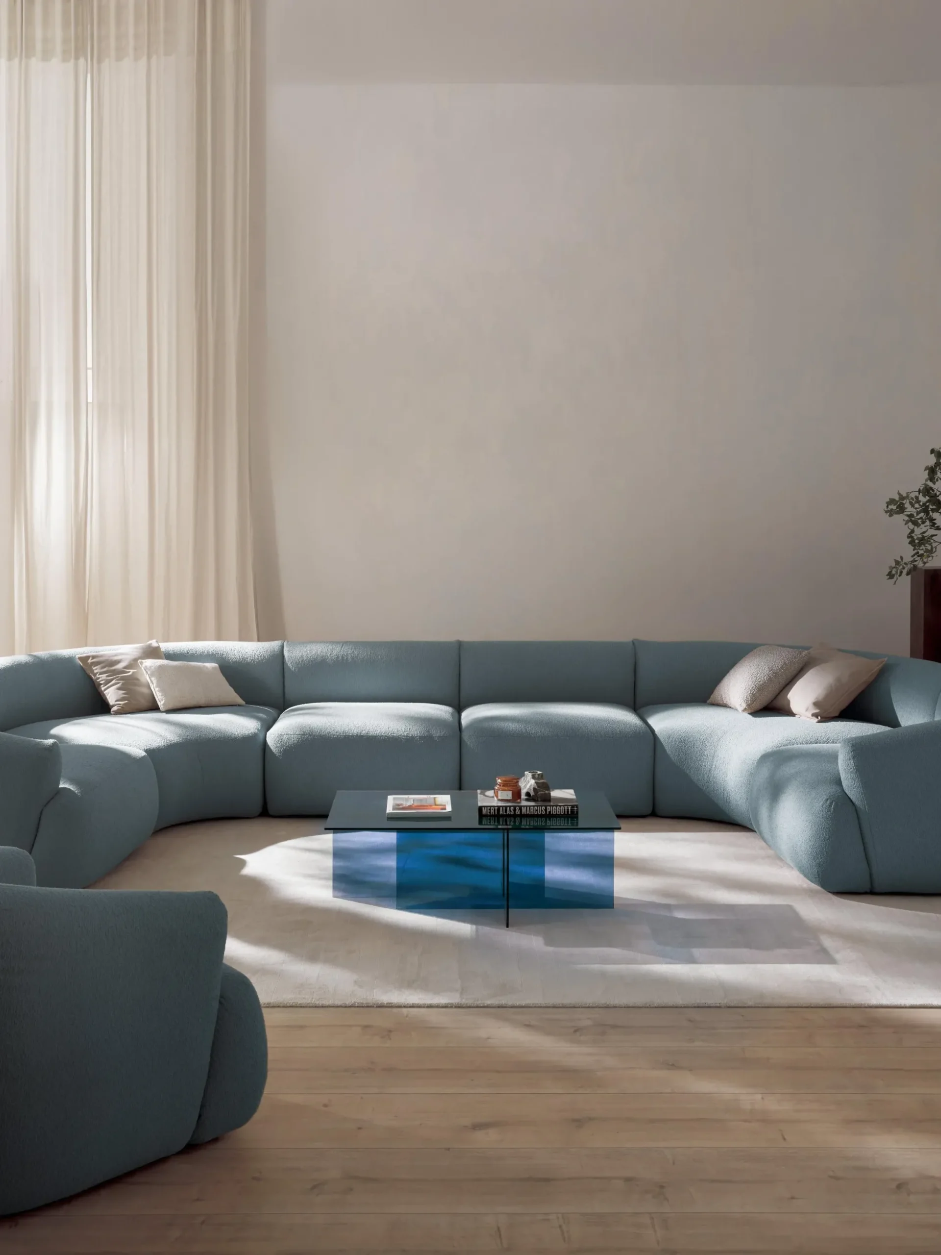 Divano XL componibile in bouclé Sofia