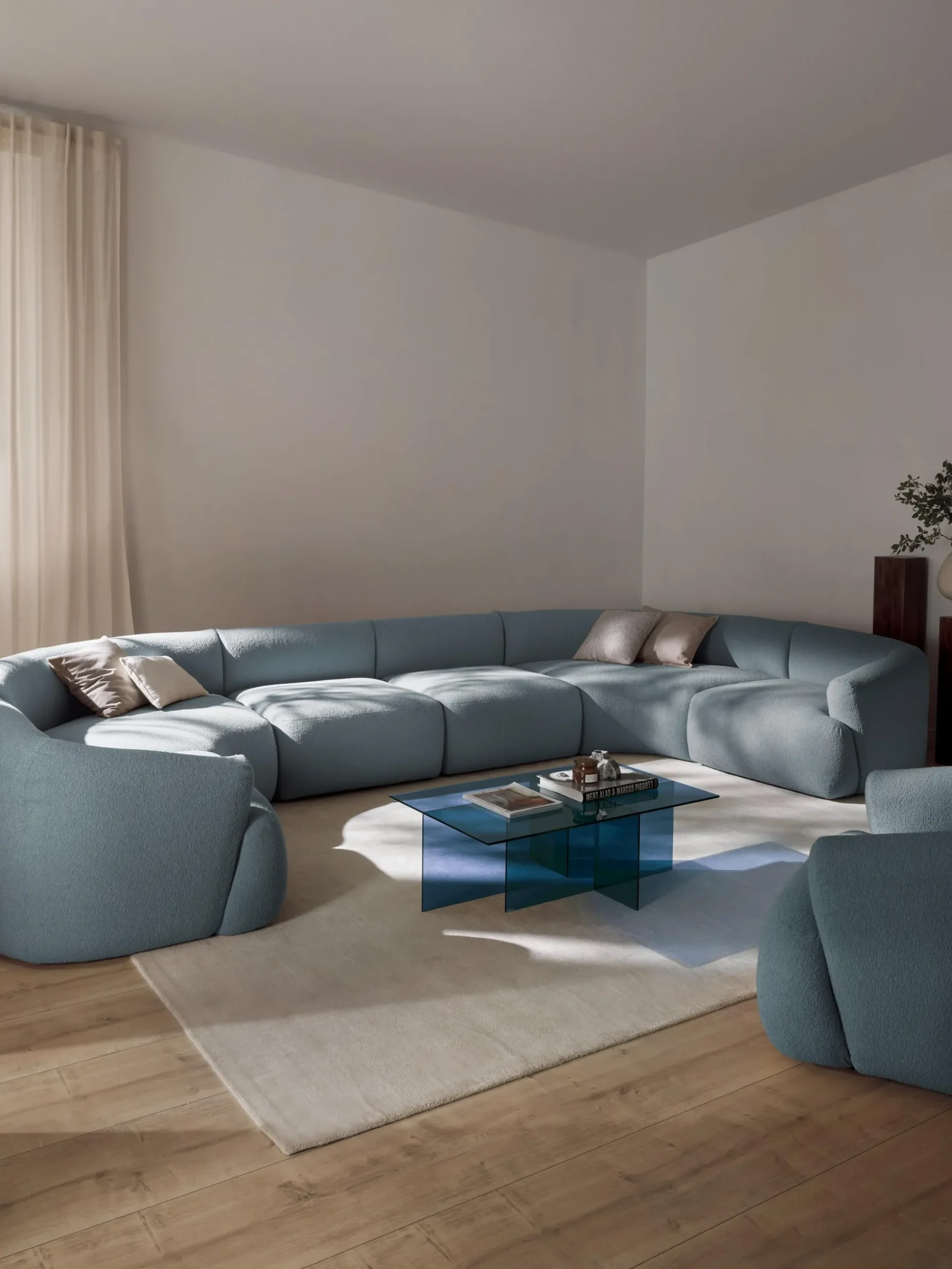 Divano XL componibile in bouclé Sofia