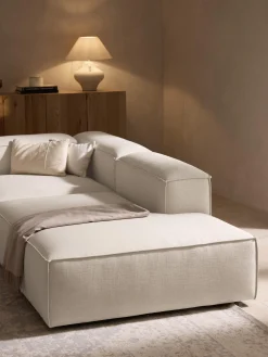 Divano XL componibile in misto lino Lennon