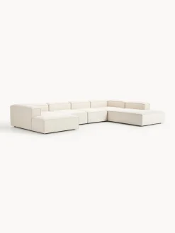 Divano XL componibile in misto lino Lennon