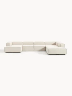 Divano XL componibile in misto lino Lennon