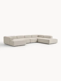 Divano XL componibile in misto lino Lennon