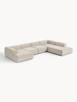 Divano XL componibile in misto lino Lennon