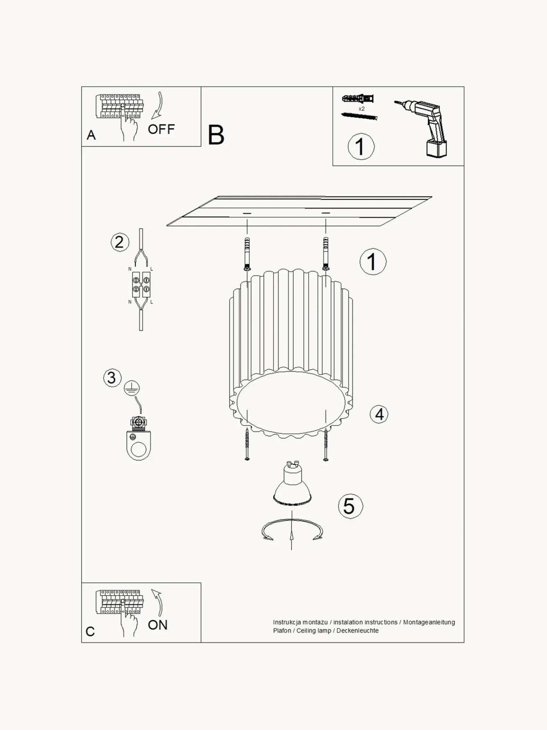 Faretto da soffitto Zora 1