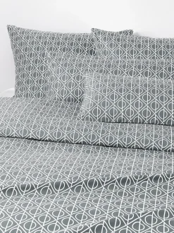 Federa in cotone con stampa geometrica Jella