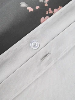 Federa in raso di cotone con stampa floreale Sakura