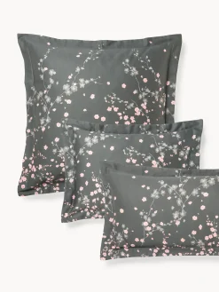 Federa in raso di cotone con stampa floreale Sakura