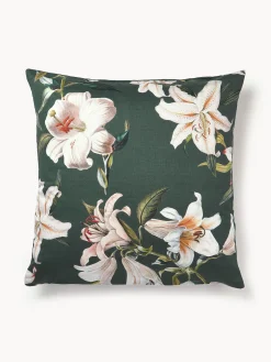 Federa in raso di cotone con stampa floreale Flori