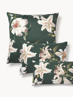 Federa in raso di cotone con stampa floreale Flori