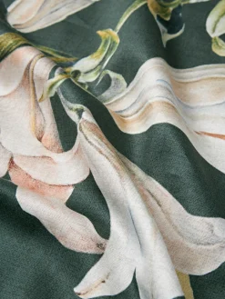 Federa in raso di cotone con stampa floreale Flori