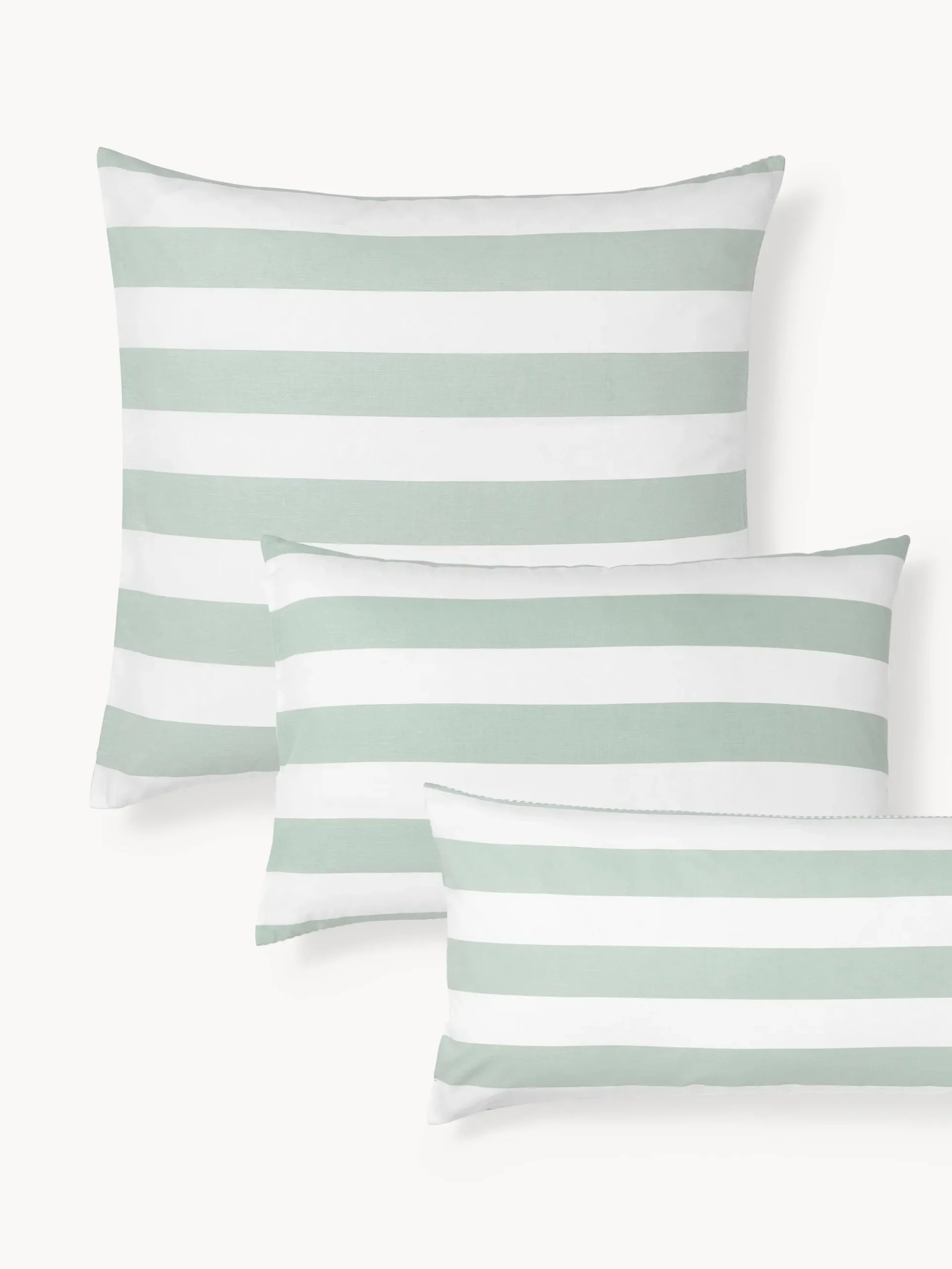 Federa reversibile in cotone a righe Lorena