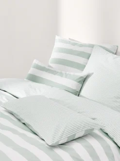 Federa reversibile in cotone a righe Lorena