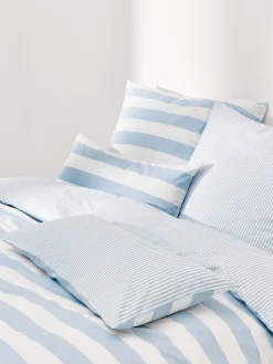Federa reversibile in cotone a righe Lorena