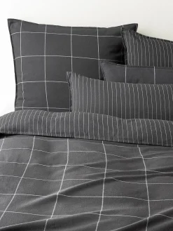 Federa reversibile in flanella di cotone a quadri Noelle