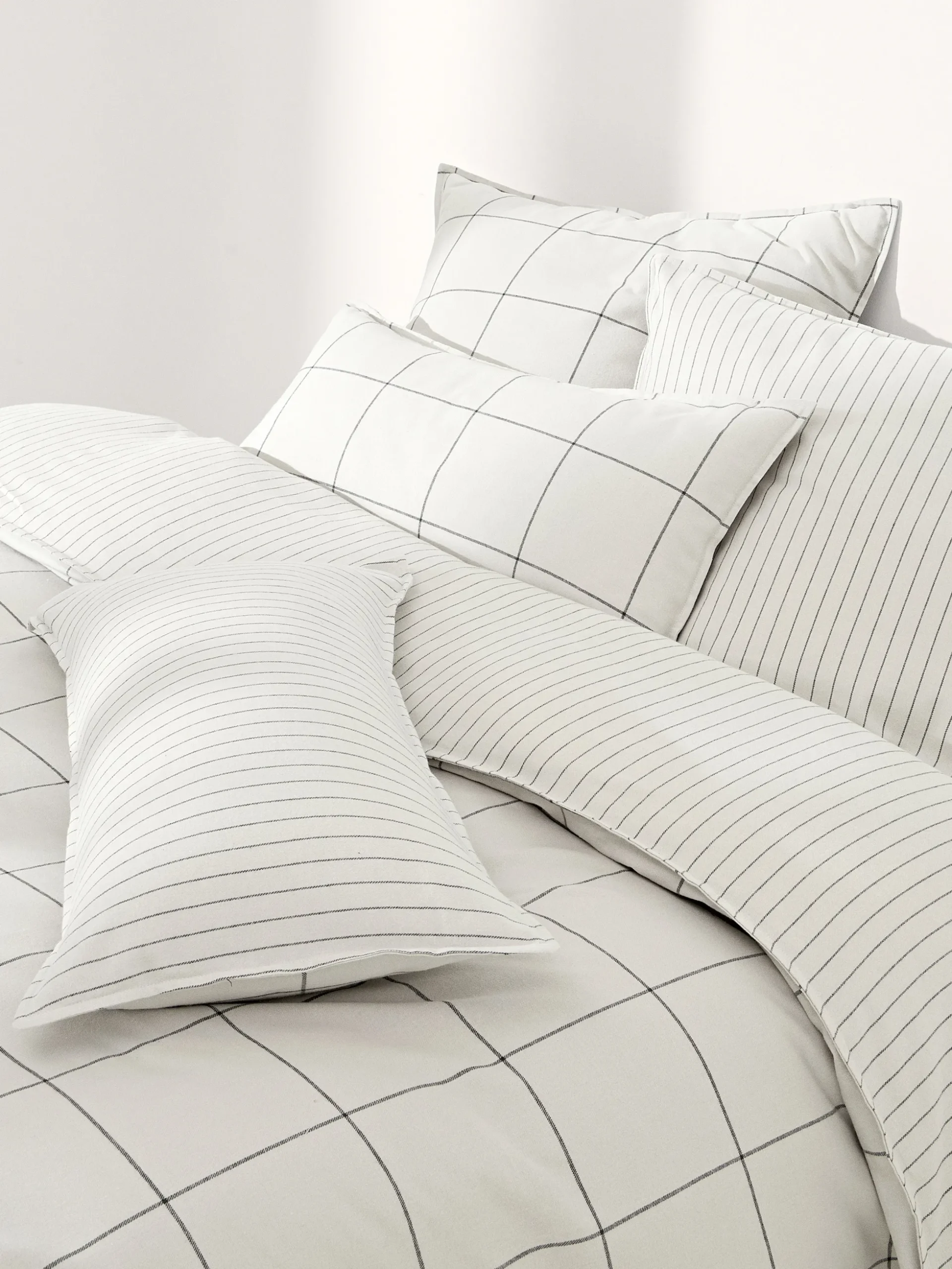 Federa reversibile in flanella di cotone a quadri Noelle
