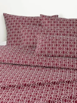 Federa in cotone con stampa geometrica Jella