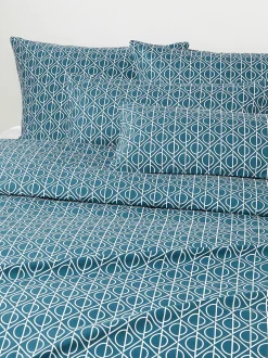 Federa in cotone con stampa geometrica Jella