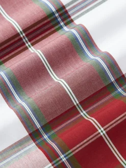 Federa in cotone percalle a quadri con bordino Scarlet