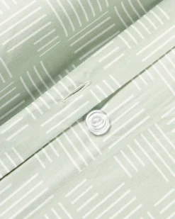 Federa in cotone percalle con stampa geometrica Inki