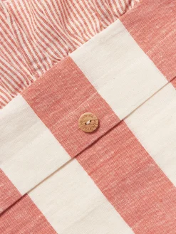 Federa in misto lino e cotone con volant Posie