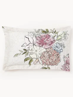 Federa in raso di cotone con stampa floreale Margot