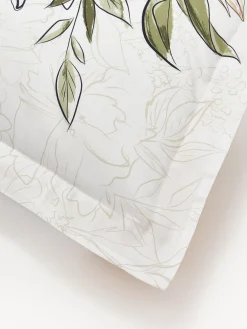 Federa in raso di cotone con stampa floreale Margot