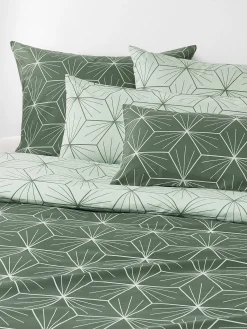 Federa reversibile in cotone con stampa geometrica Ilda