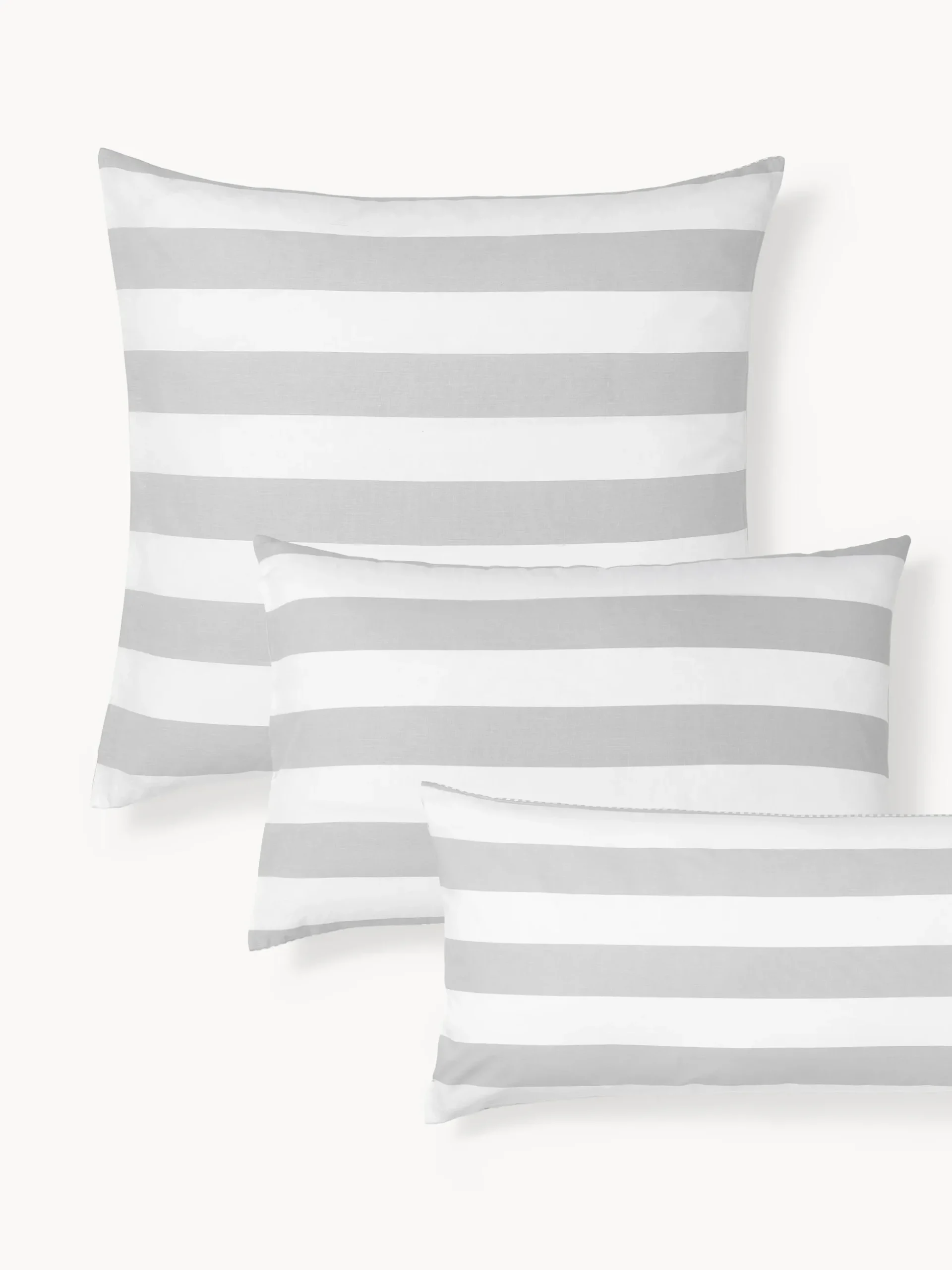 Federa reversibile in cotone a righe Lorena