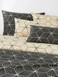 Federa reversibile in cotone con stampa geometrica Ilda