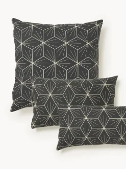 Federa reversibile in cotone con stampa geometrica Ilda