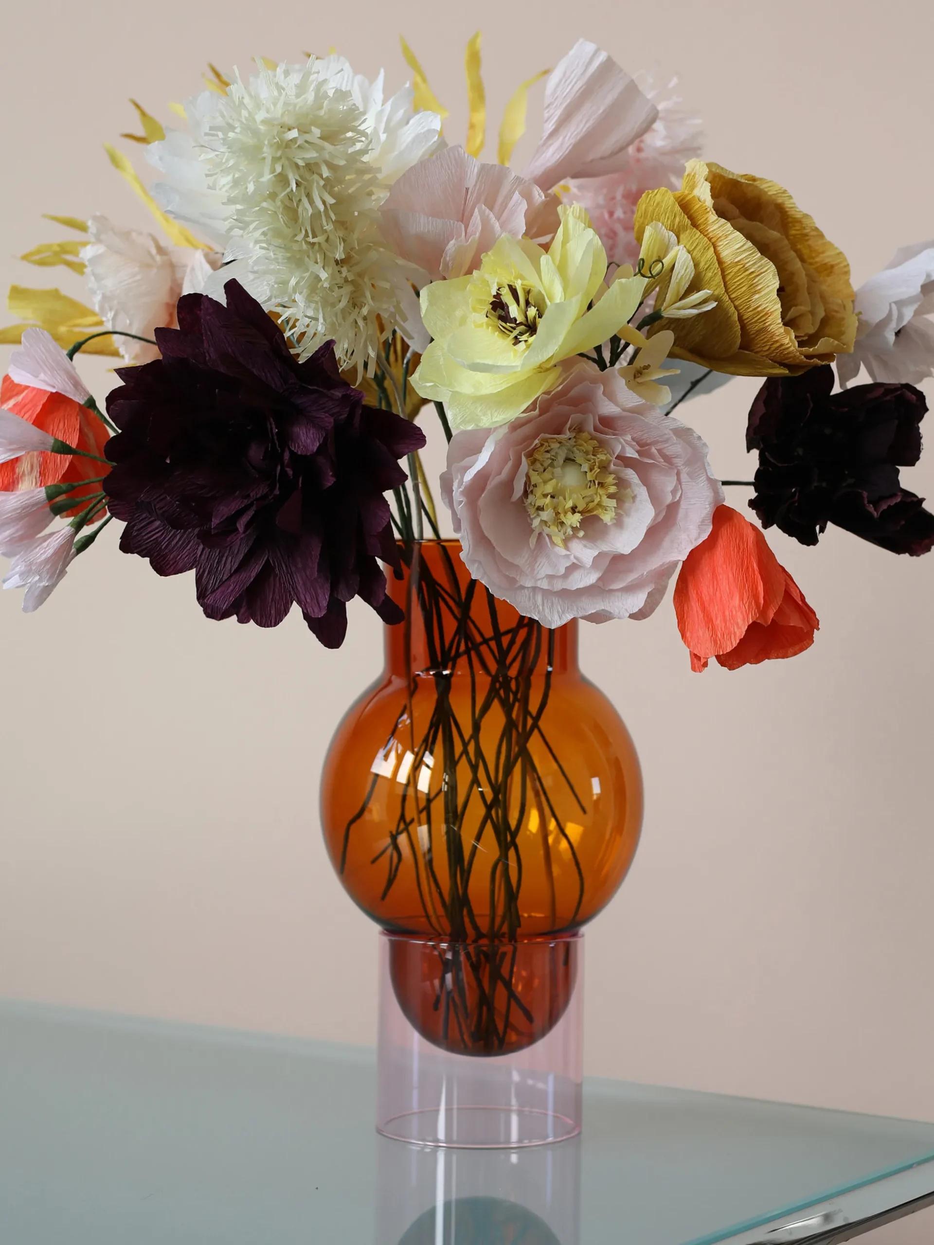 Fiore artificiale fatto a mano Ice Poppy