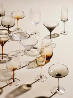 Flute champagne in vetro soffiato con sfumatura Smoke 4 pz